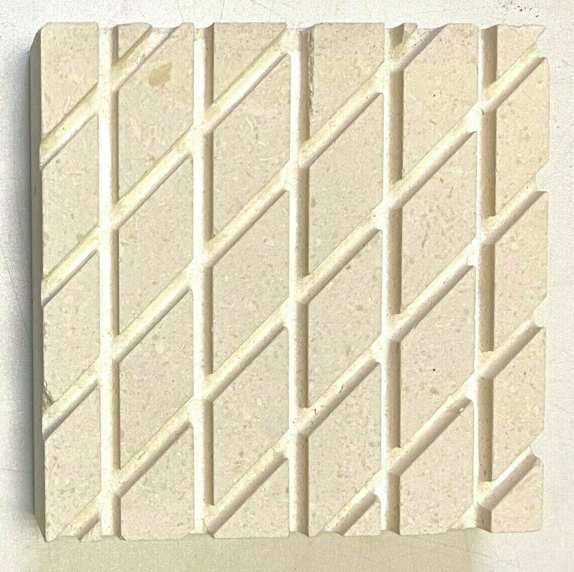 4×4 Textured Carved Finish Decorative Honed Limestone Wall Tile