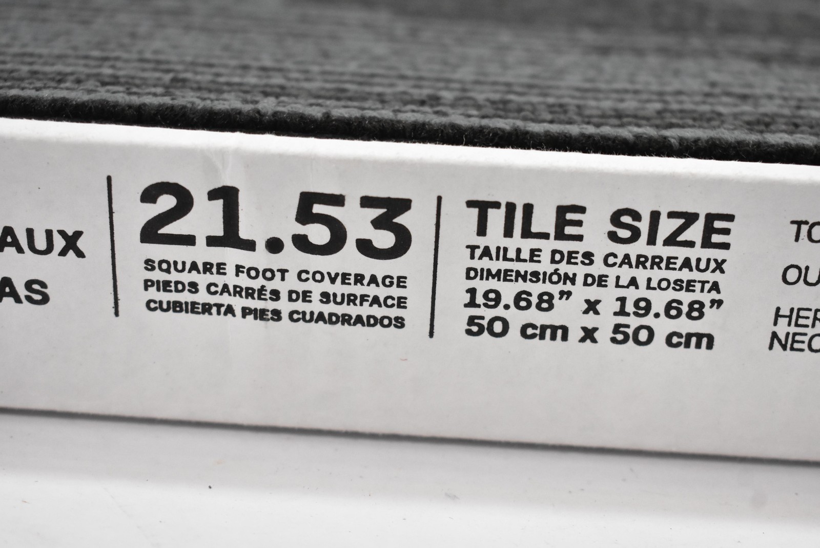 Hutton Sharkskin Carpet Tile 8 Tiles 19.69in 50cm 21.53 sq ft BCF Nylon Gray