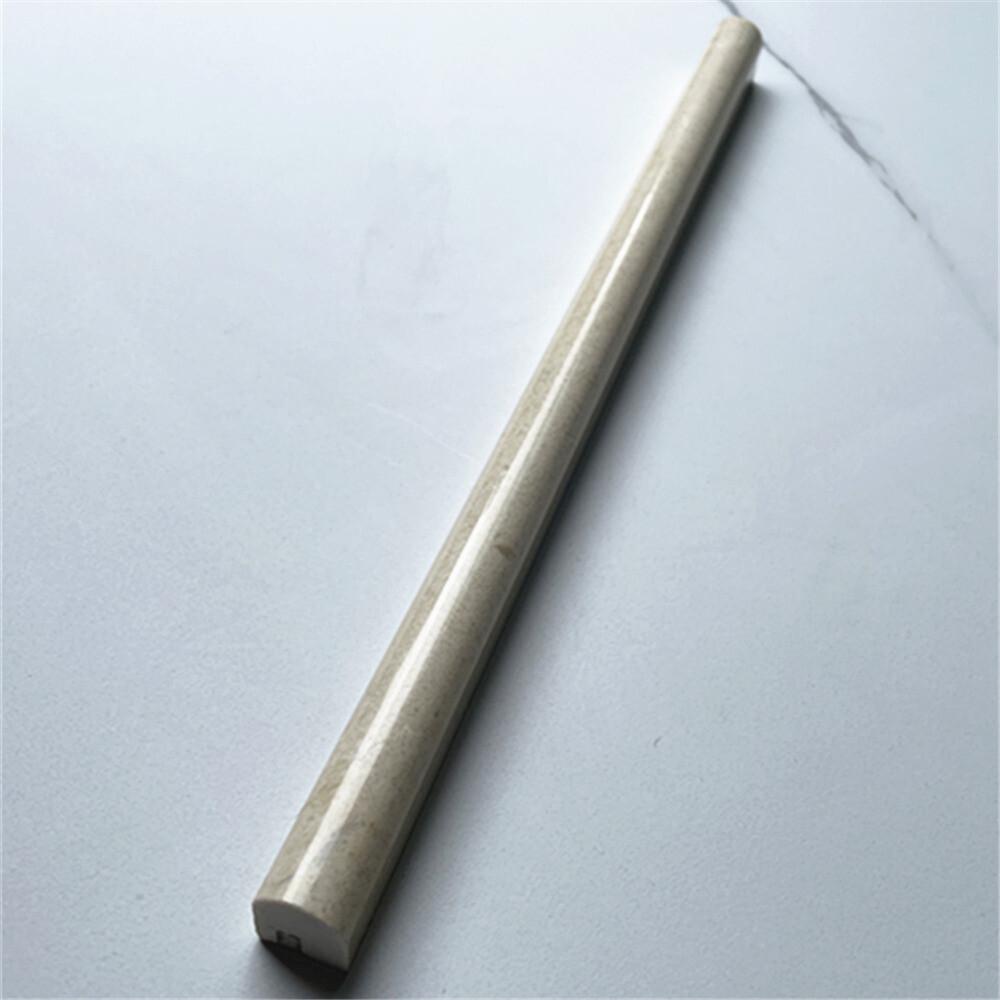 M18P Crema Marfil Marble 3/4×12 Pencil Liner Trim Molding Polished