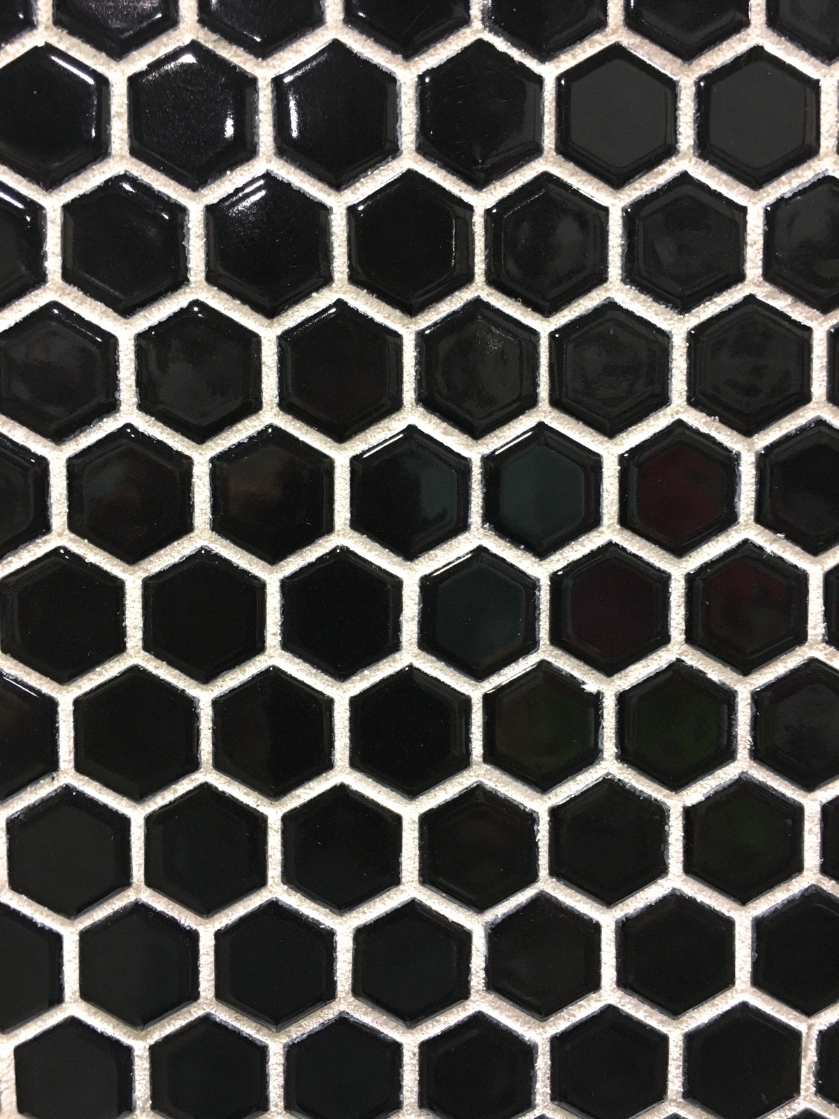 Black Glossy 1×1 Hexagon Porcelain Mosaic Tile Wall and Floor Backsplash