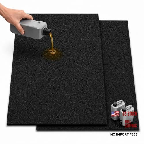 2 Pack Garage Floor Protector – 39″x59″ Oil Spill Mat – Absorbent Pad