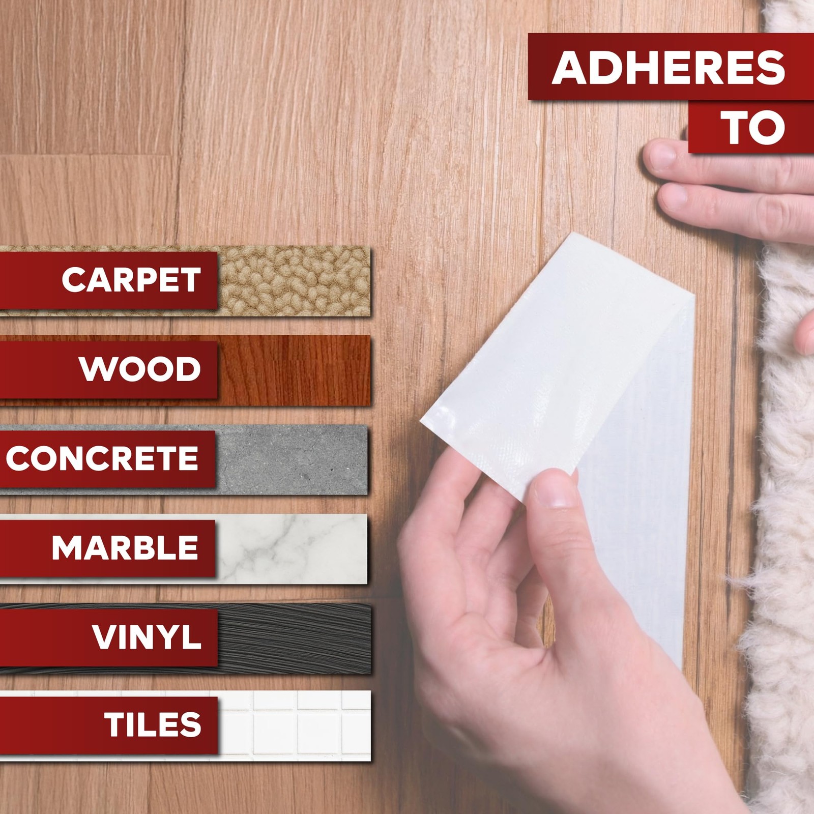 XFasten Carpet Tape for Hardwood Floors 2-Inch x 10-Yards, 3-Inch Core, White