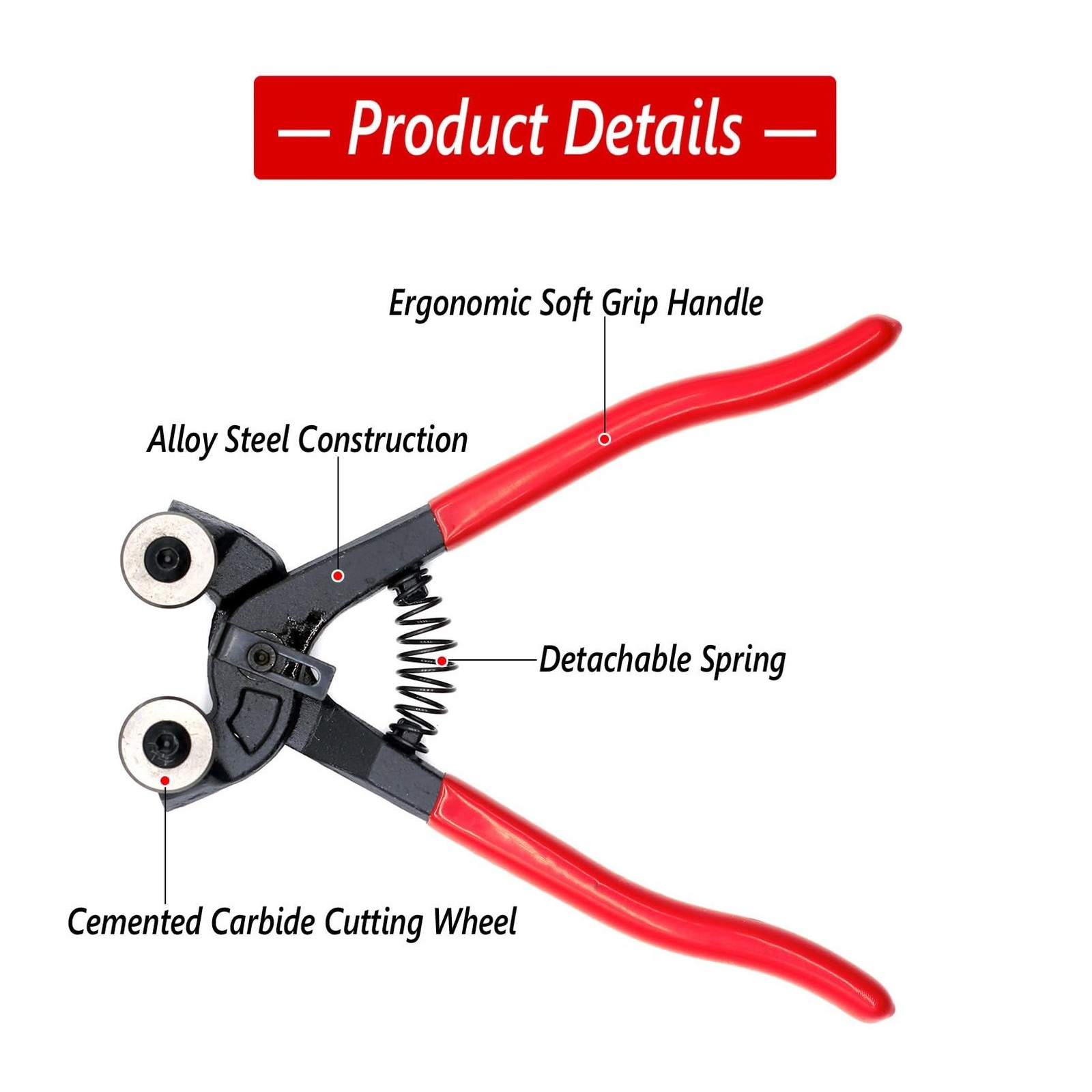 Glass Tile Nippers – Heavy Duty Mosaic Nippers with Carbide Wheels Ceramic Br…