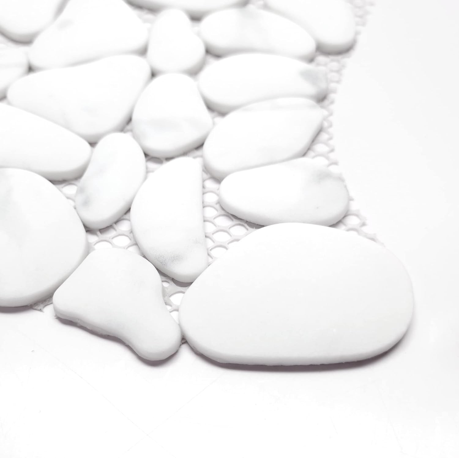 Carrara White Pebble Tile for Shower & Backsplash – 10 Sheets, 7.9 Sq. Ft.