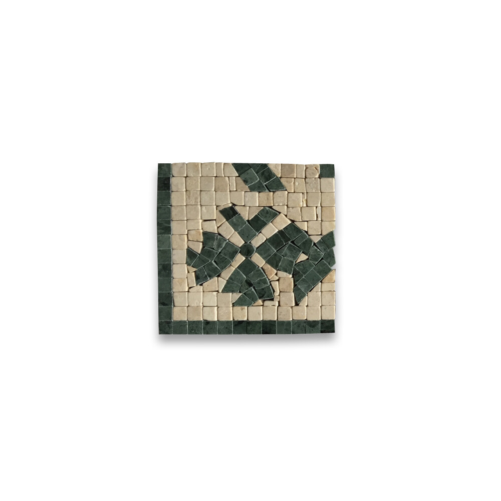 B0047CPT Marble Mosaic Border Accent Tile Clover Green 4.7×4.7 Polished Tumbled