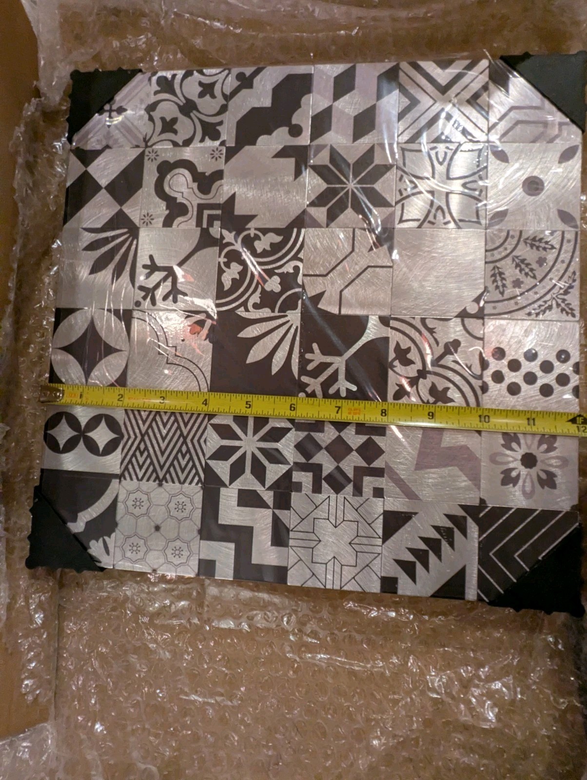 6 Peel and Stick Aluminum Modern Mosaic Self-Adhesive 12″ Tiles Multi Use Decor