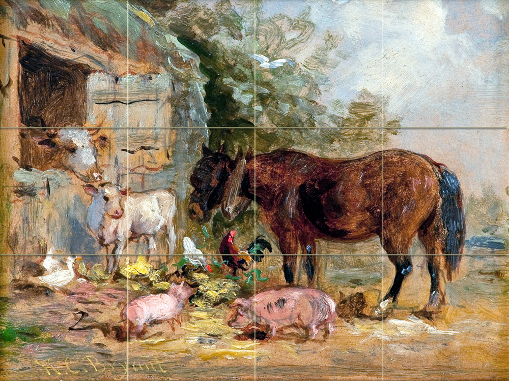 Art Countryside Farm Horse Ceramic Mural Backsplash Bath Tile #2138