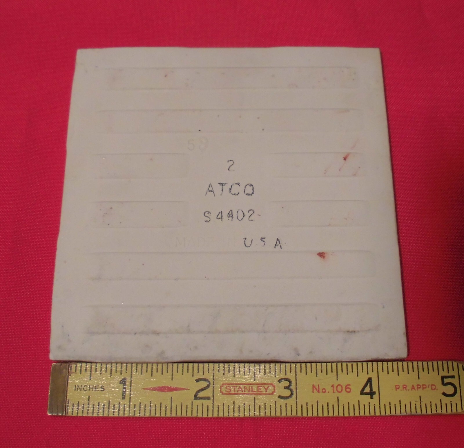 1 pc. Light Gray: 4-3/8″ Glossy Ceramic Bullnose Tile by A.T.C.O. , Pearl Gray