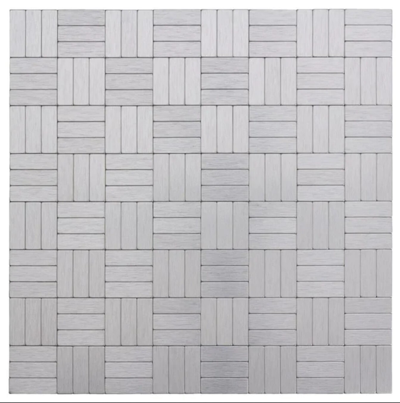 LOT 6 NEW Peel & Stick Modern Stainless Lines 12-in x 12-in Metallic Metal Tiles