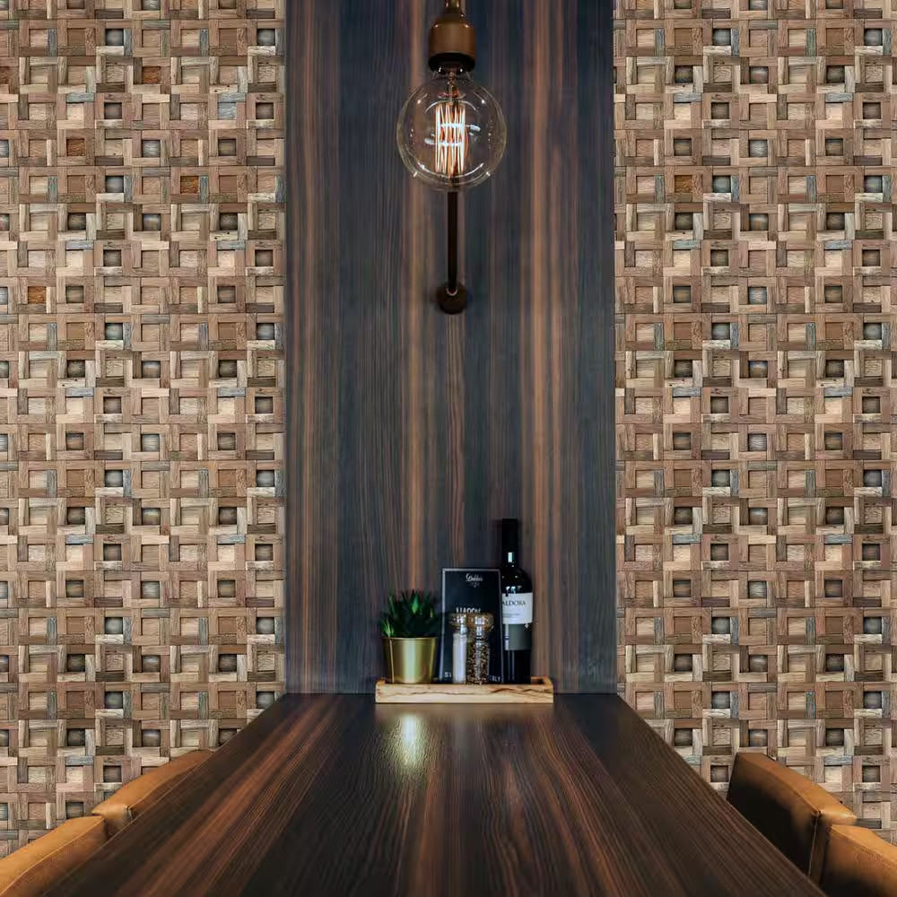 11-7/8 In. X 11-7/8 In. X 3/4 In. Freeport Boat Wood Mosaic Wall Tile Natural (1