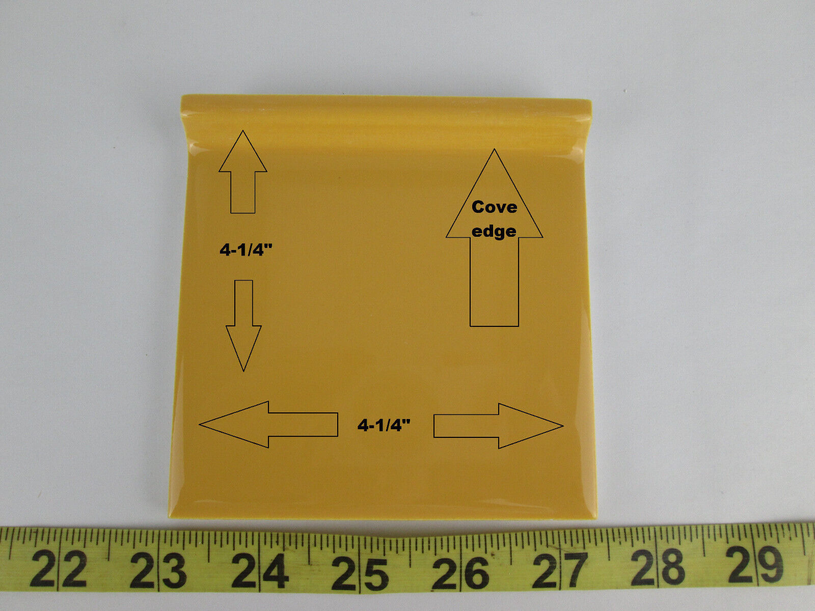Lot of 2 New Old Stock Daltile Ceramic Tile Mustard Yellow QTC1 4-1/4″ Cove Base