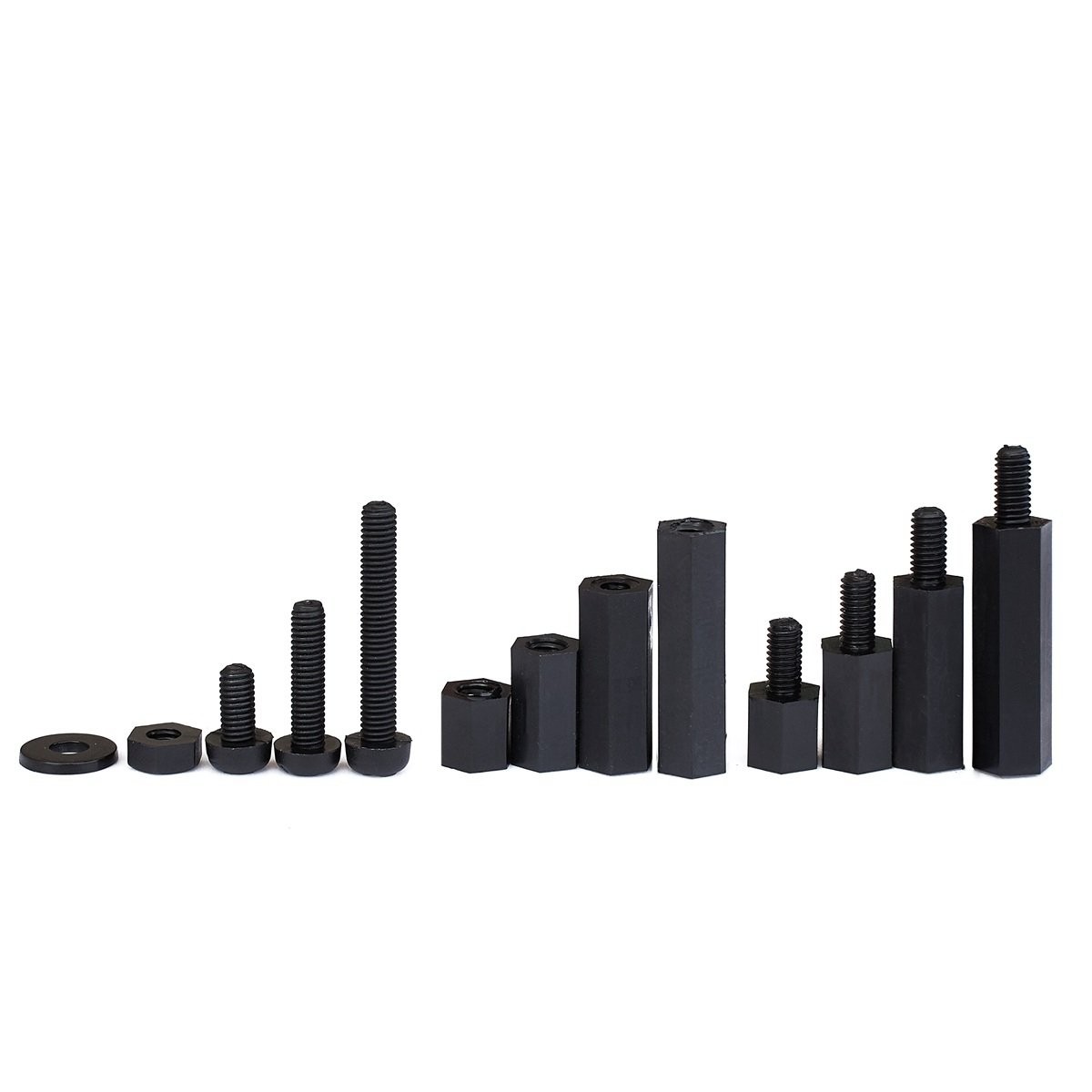 Litorange 320PCS M3 Male Female Nylon Hex Spacer Standoff M3, Black