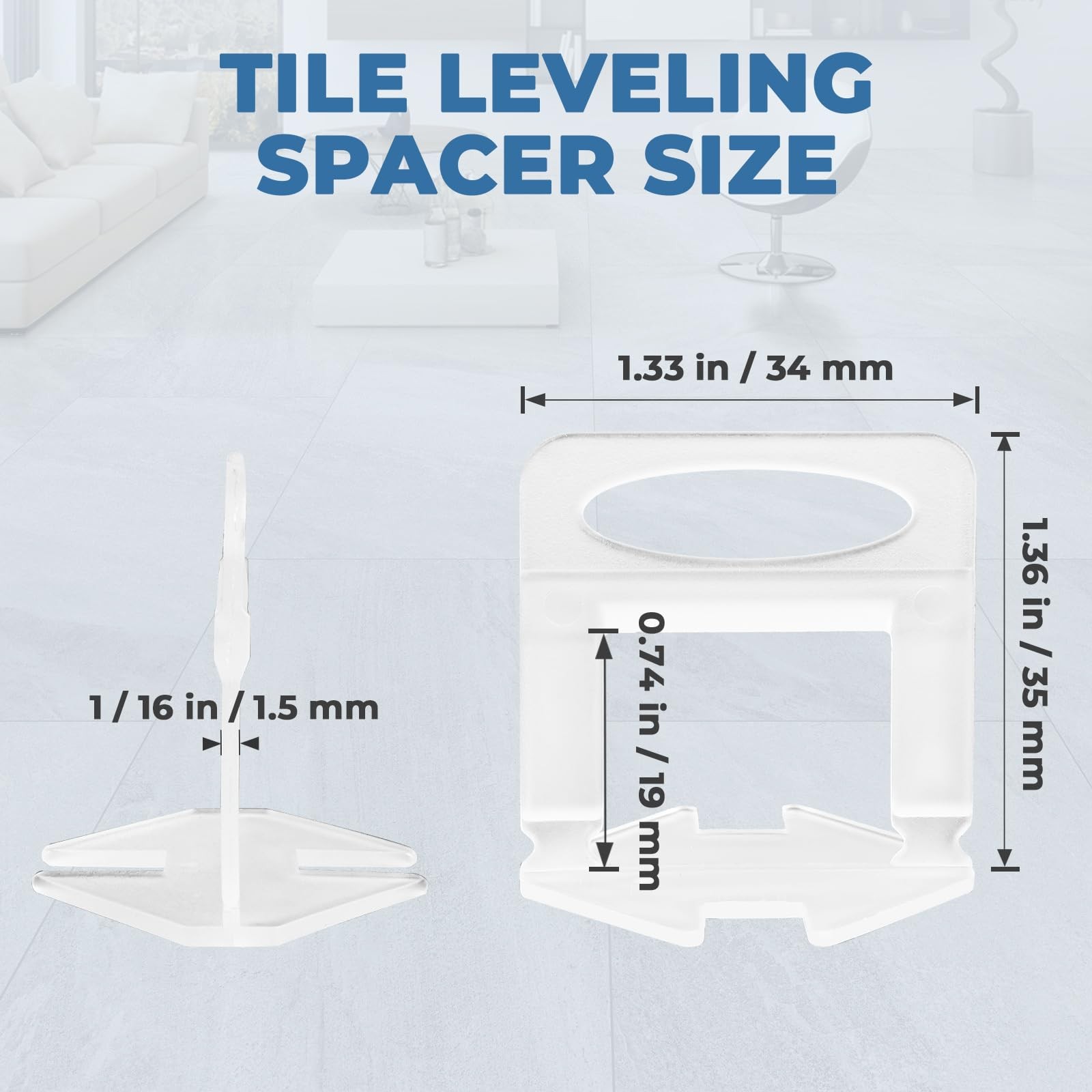 Tile Spacers 1/8, 2400 Pcs DIY Tile Leveling System Clips for Professional Le…