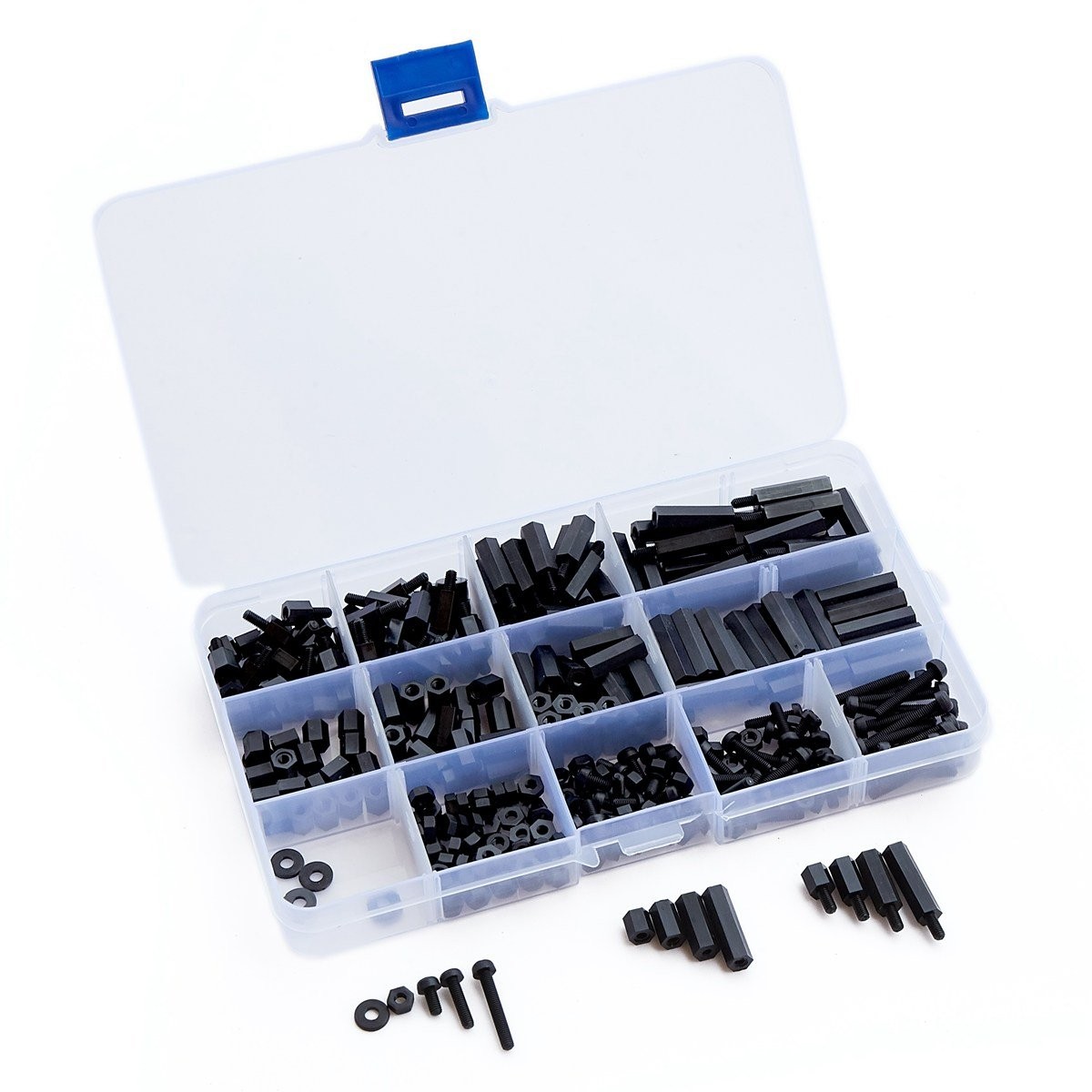 Litorange 320PCS M3 Male Female Nylon Hex Spacer Standoff M3, Black