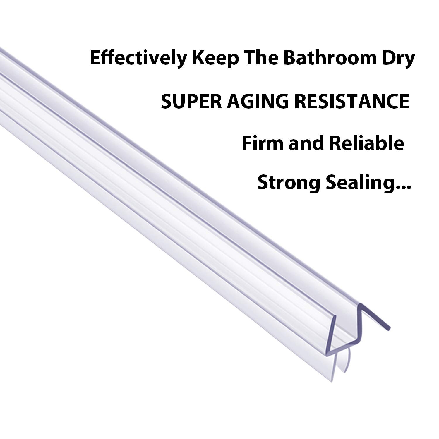 Butecare Premium Frameless Shower Door Bottom Seal Strip 1/4”x 39”, Yellow