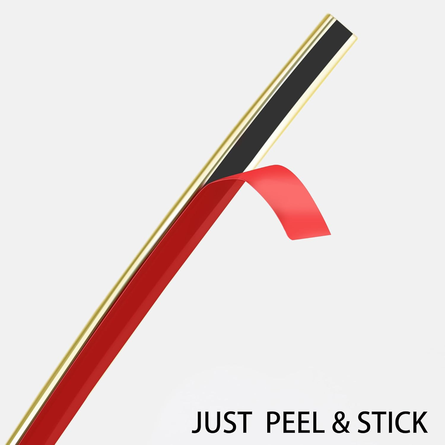 16.4Ft Shiny Gold Peel and Stick Molding Trim, Flexible Mirror Wall Ceiling Floo