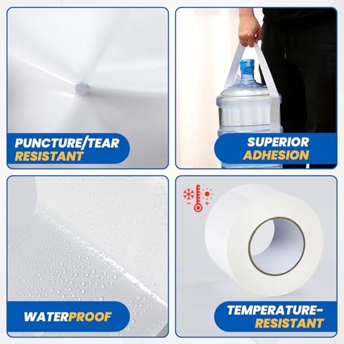 Roll Vapor Barrier Tape, White Moisture Barrier Tape for Crawl Spaces, 1