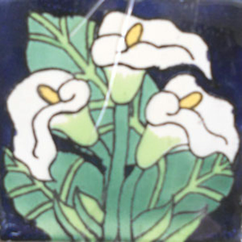 #C092) Mexican Tile sample Ceramic Handmade 4×4 inch, GET MANY AS YOU NEED !!