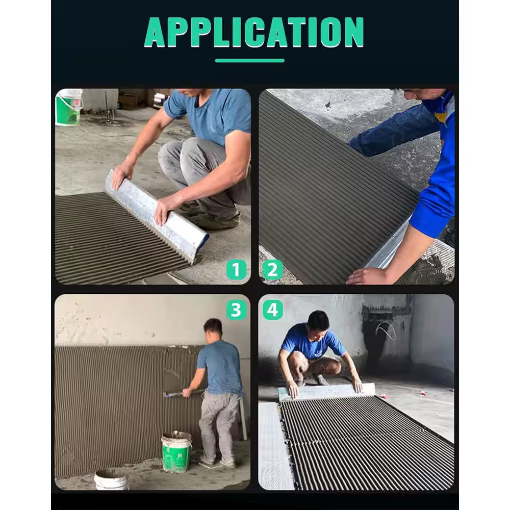 24 X 4 Square Notch Trowel with Aluminum Alloy Frame for Large Tile Flooring and