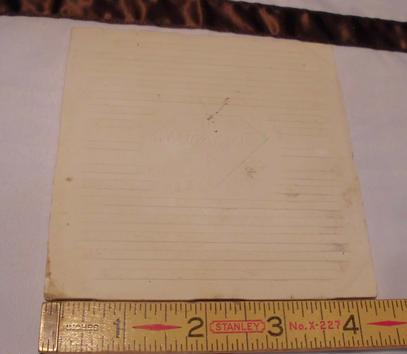 1 pc. Dove Medium Gray: Glossy Ceramic Tile by Wenczel Co. 4-5/16″ NOS