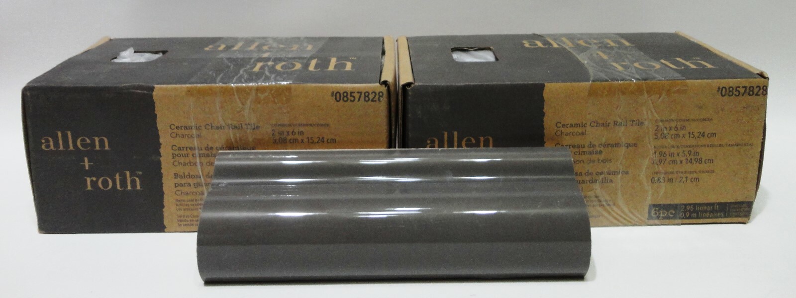 Allen + Roth 12-Piece Ceramic Chair Rail Tile (0857828) Charcoal