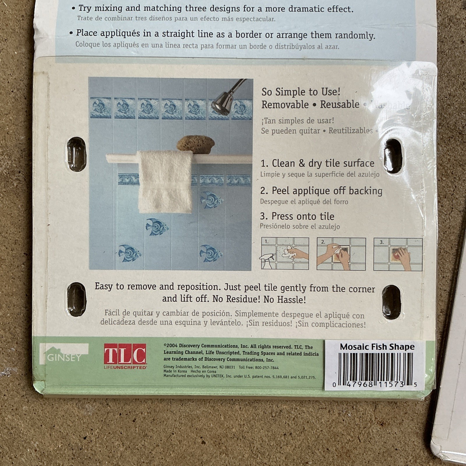 Trading Spaces Tile Appliques Blue Fish Mosaic Appliques 2 Boxes