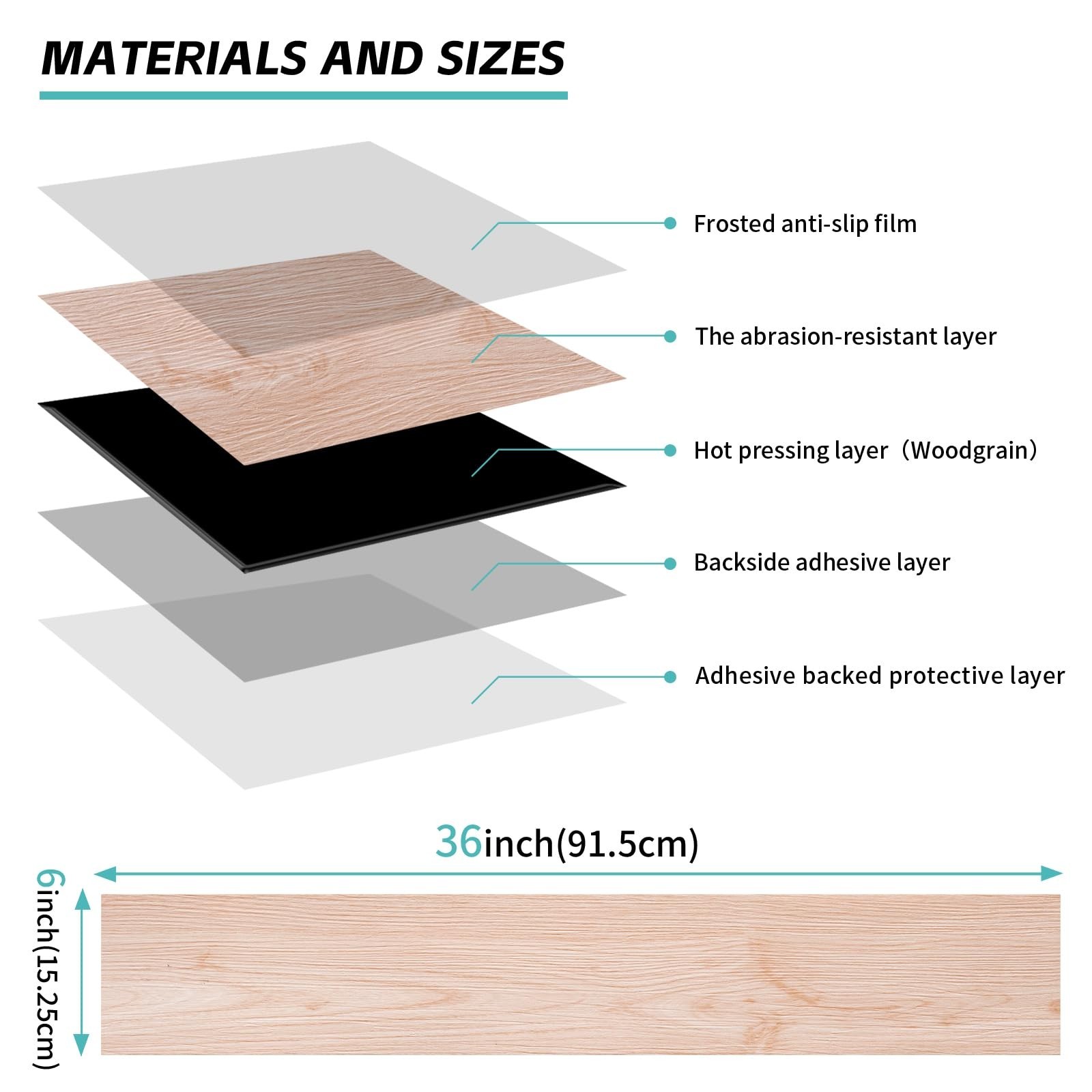 Hilarious Peel and Stick Floor Tiles, Vinyl Wood Flooring Plank, 36In x 6In S…