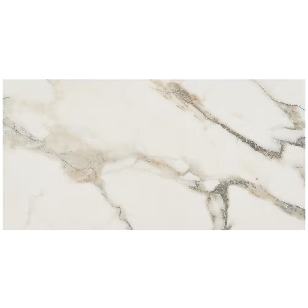 Saroshi Calacatta Rustico 11.81 In. X 23.62 In. Matte Marble Look Porcelain Floo