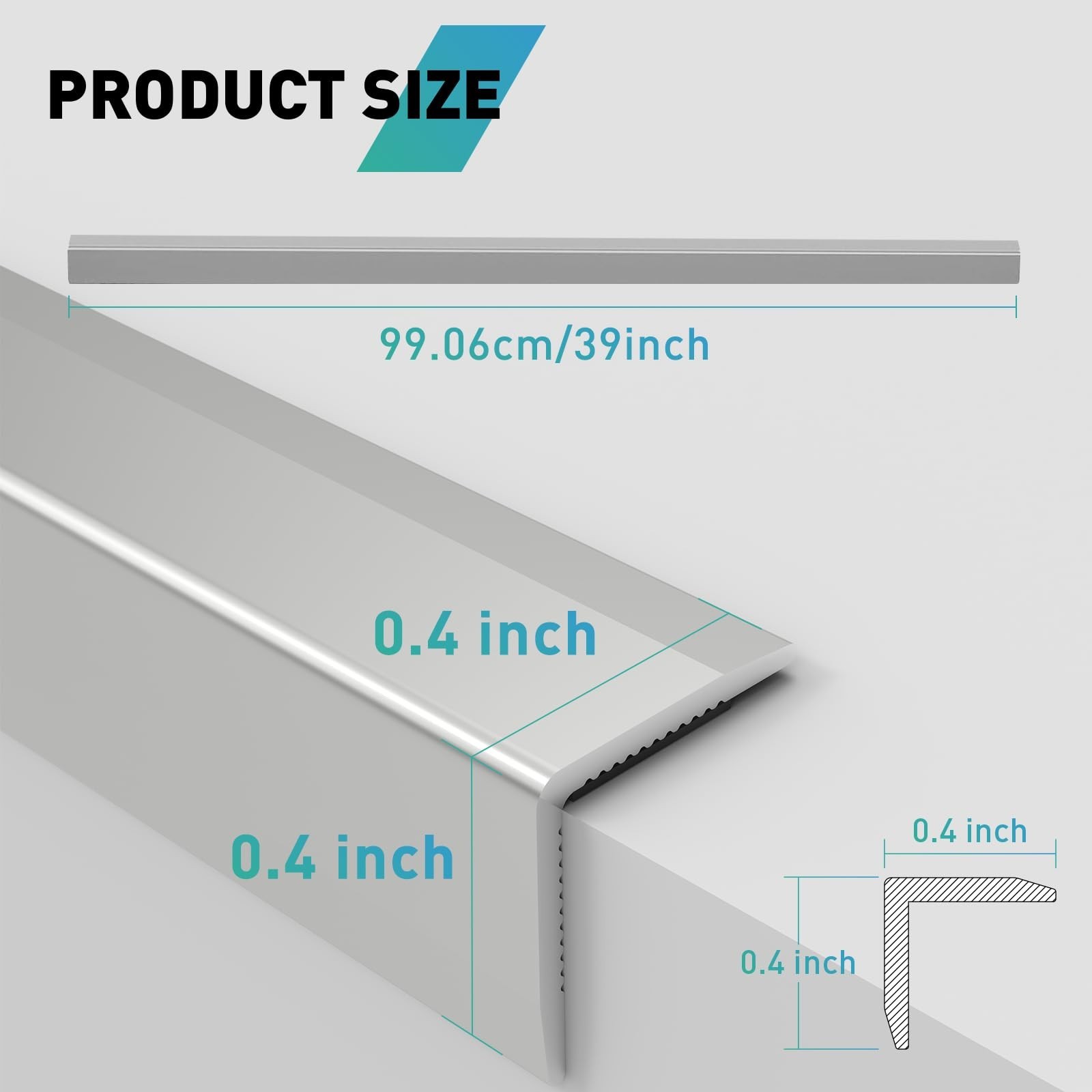 10Pack Tile Edge Trim,39”x0.4” Peel and Stick Aluminum Backsplash Trim,Self…