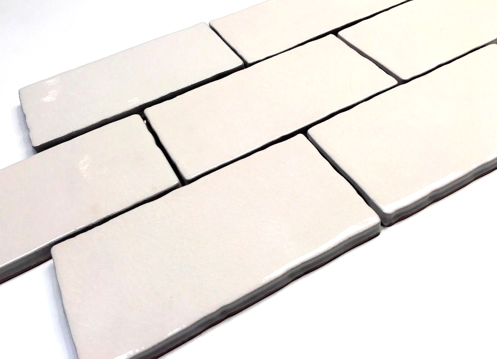 3×6 Biscuit Crackled Glaze Ceramic Tile, Wall and Backsplash Decor Bath Kitchen