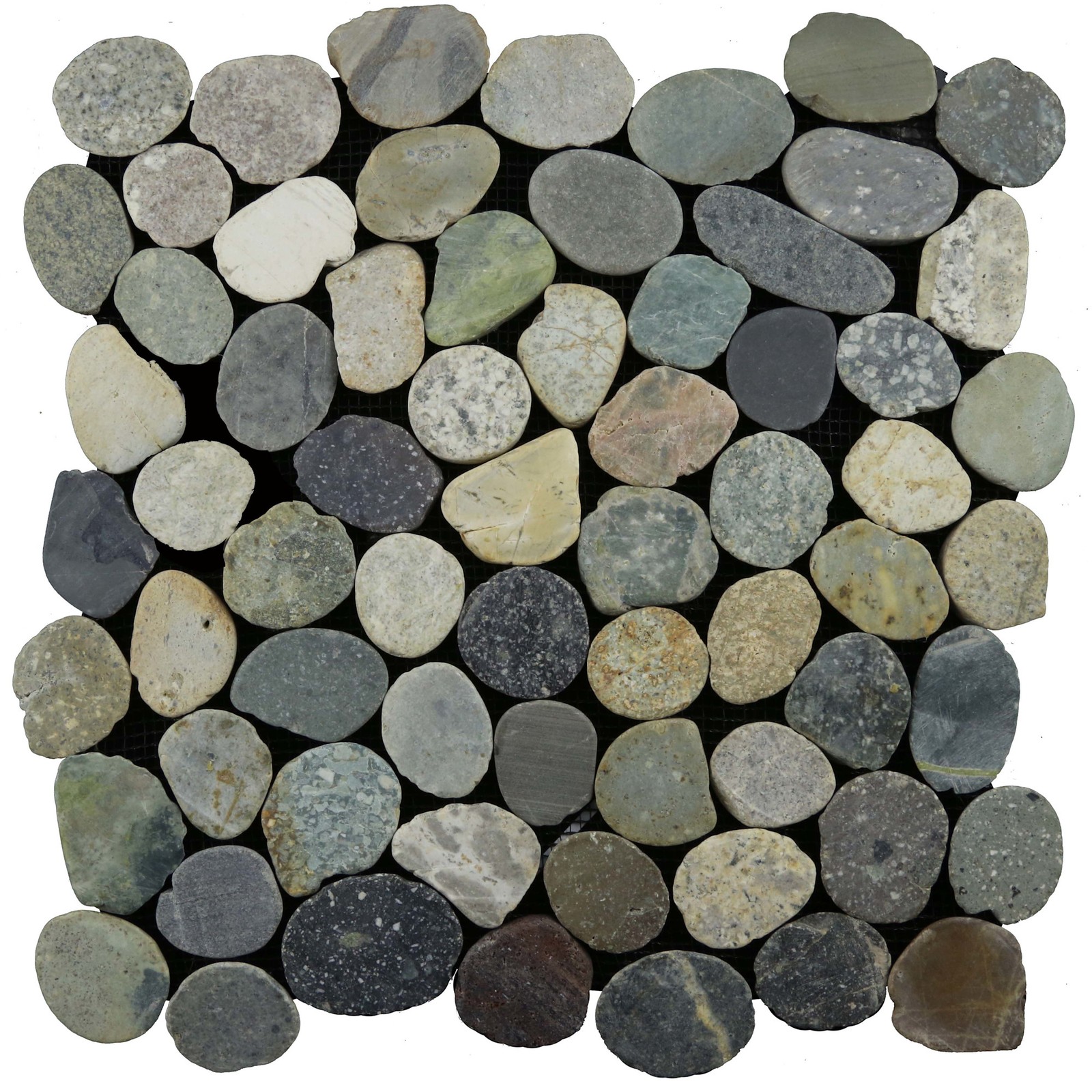 Cruz Bay Studio XS3P Sliced Pebble – 11″ x 11″ Pebble and Rock – River Grey