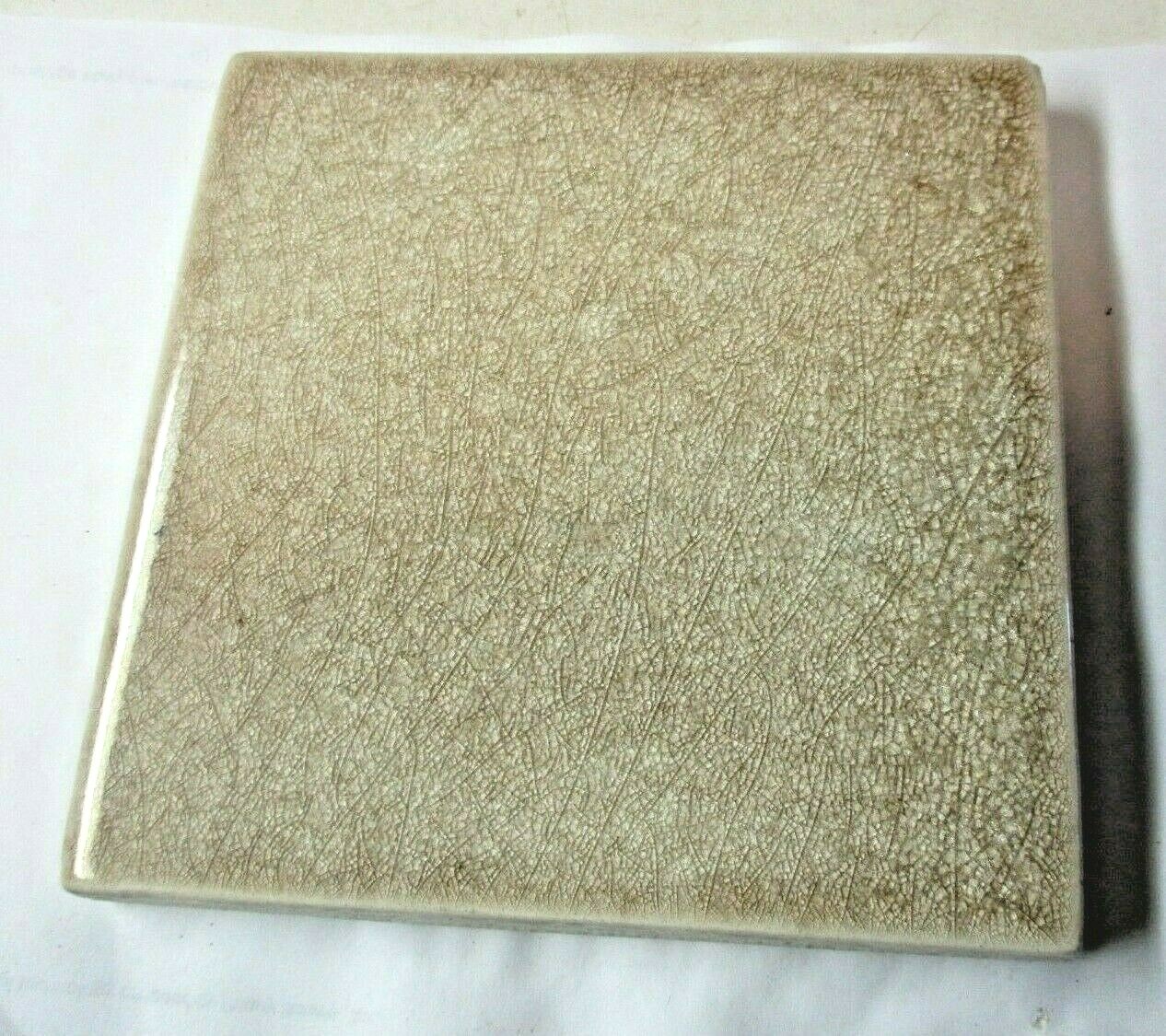 1 Floor Tile Walker Zanger 4-1/4″ Sq Crazed Speckled Beige Glazed Porcelain 2004