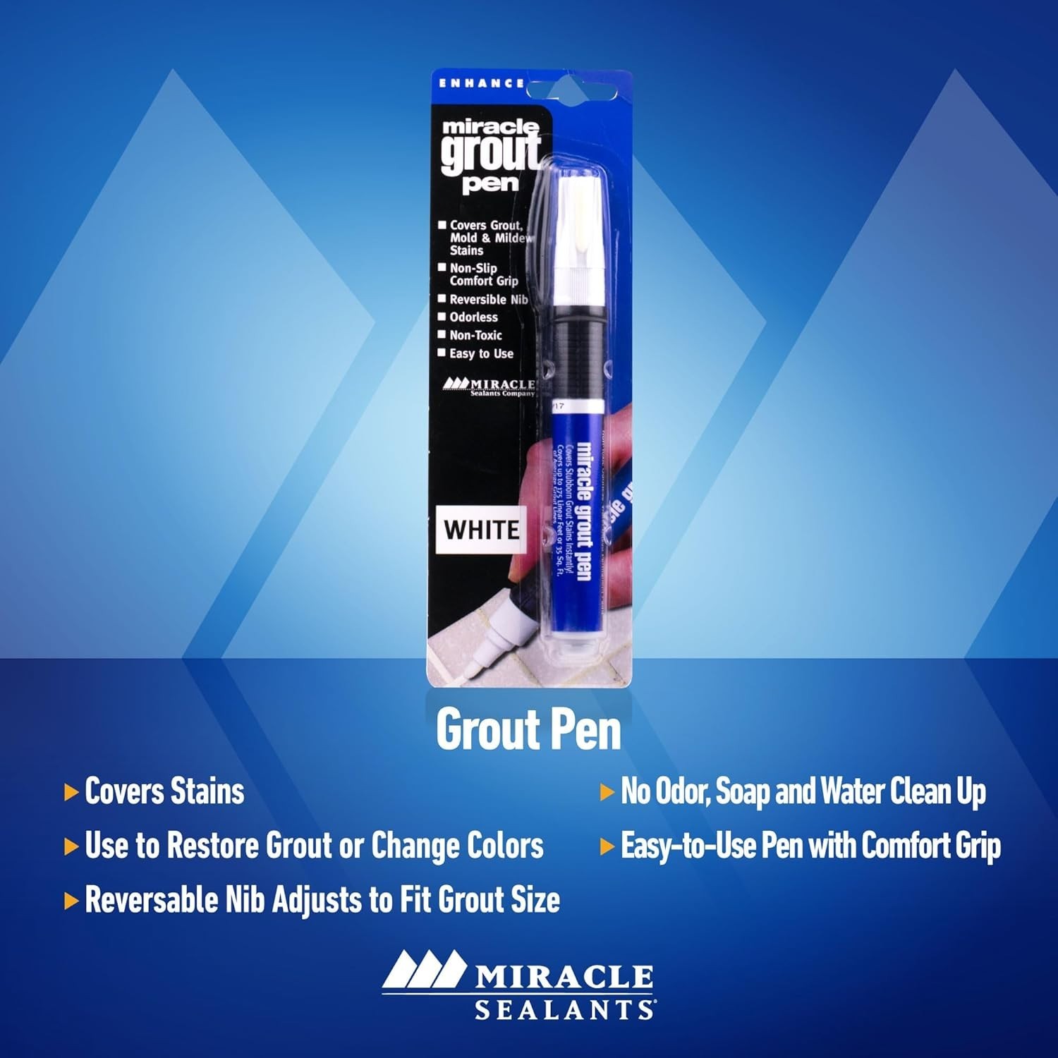 Elite Grout Pen 6pk White – Water Resistant, Bleach Free, Tile Refresh Tool