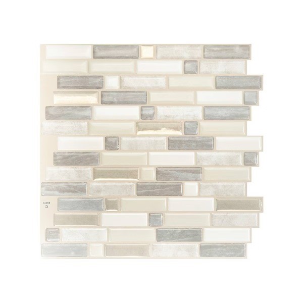 Crescendo Ciotta 4pk Peel and Stick 3D Backsplash: Washable Vinyl Tile Paper