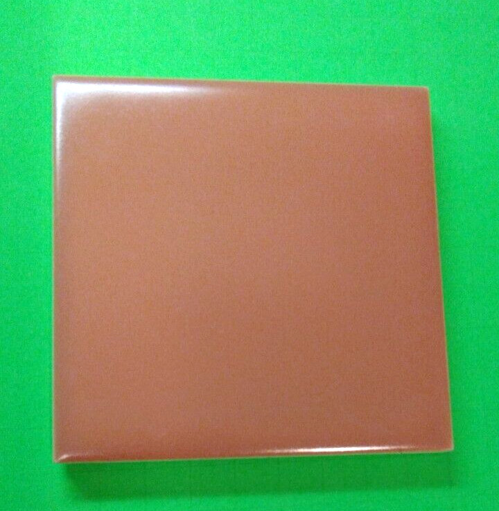 1 Wall Tile Mosaic USA 4-3/8″ Square Semi Gloss Coral Pink Ceramic 1950s Vintage