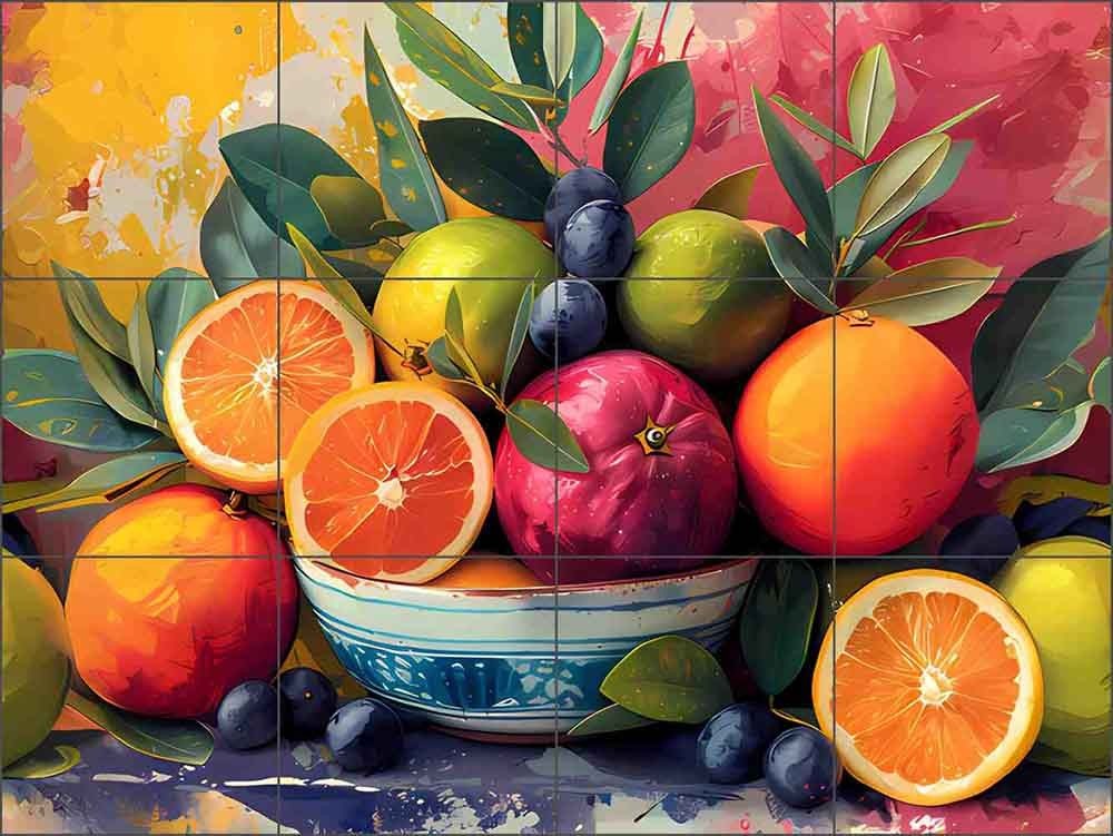 Fruit Tile Backsplash WDW Designs Tropical Art Ceramic Mural WDW180