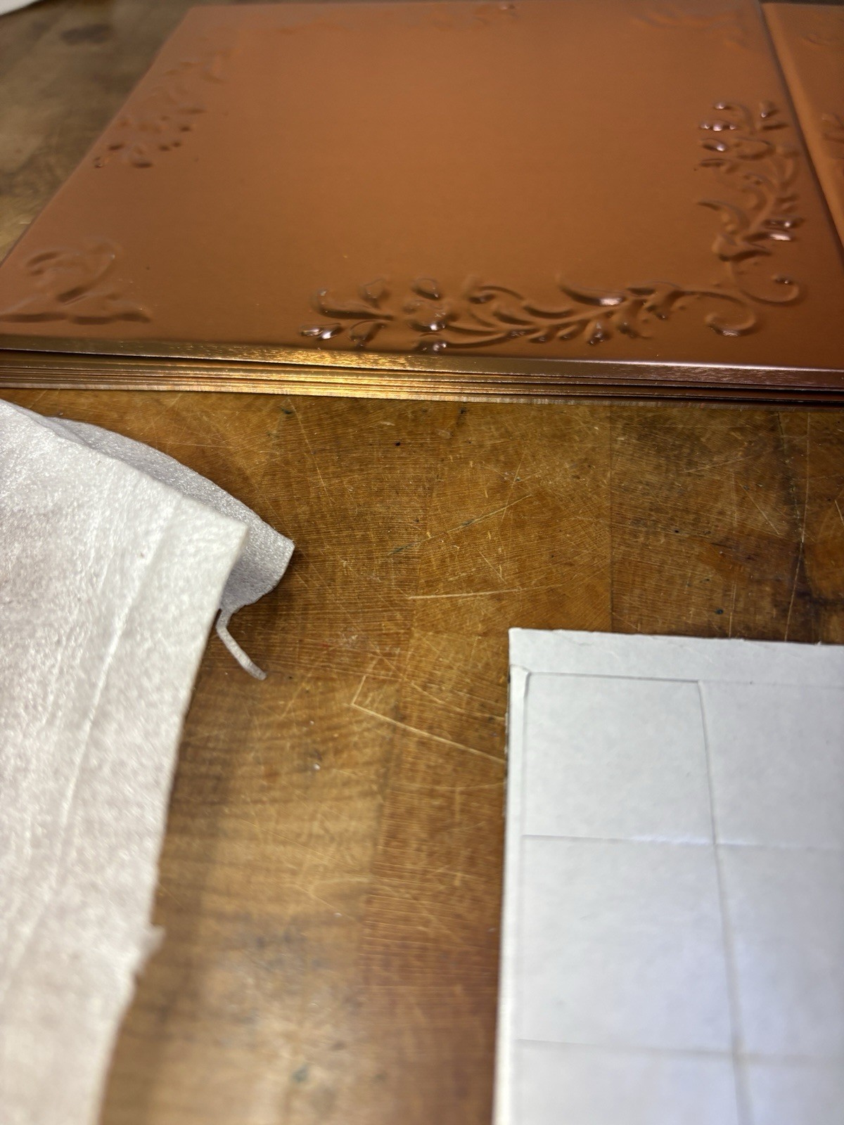 Backsplash Tiles Metallic Copper Embossed Sunflower 6”x6” – 16 Count READ!