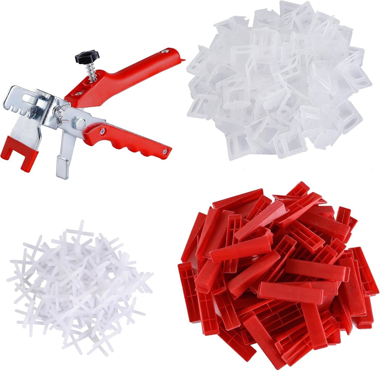 Tile Leveling System-500 pcs 1/8inch Tile Spacers + 150 pcs Tile Wedges + 1 p…