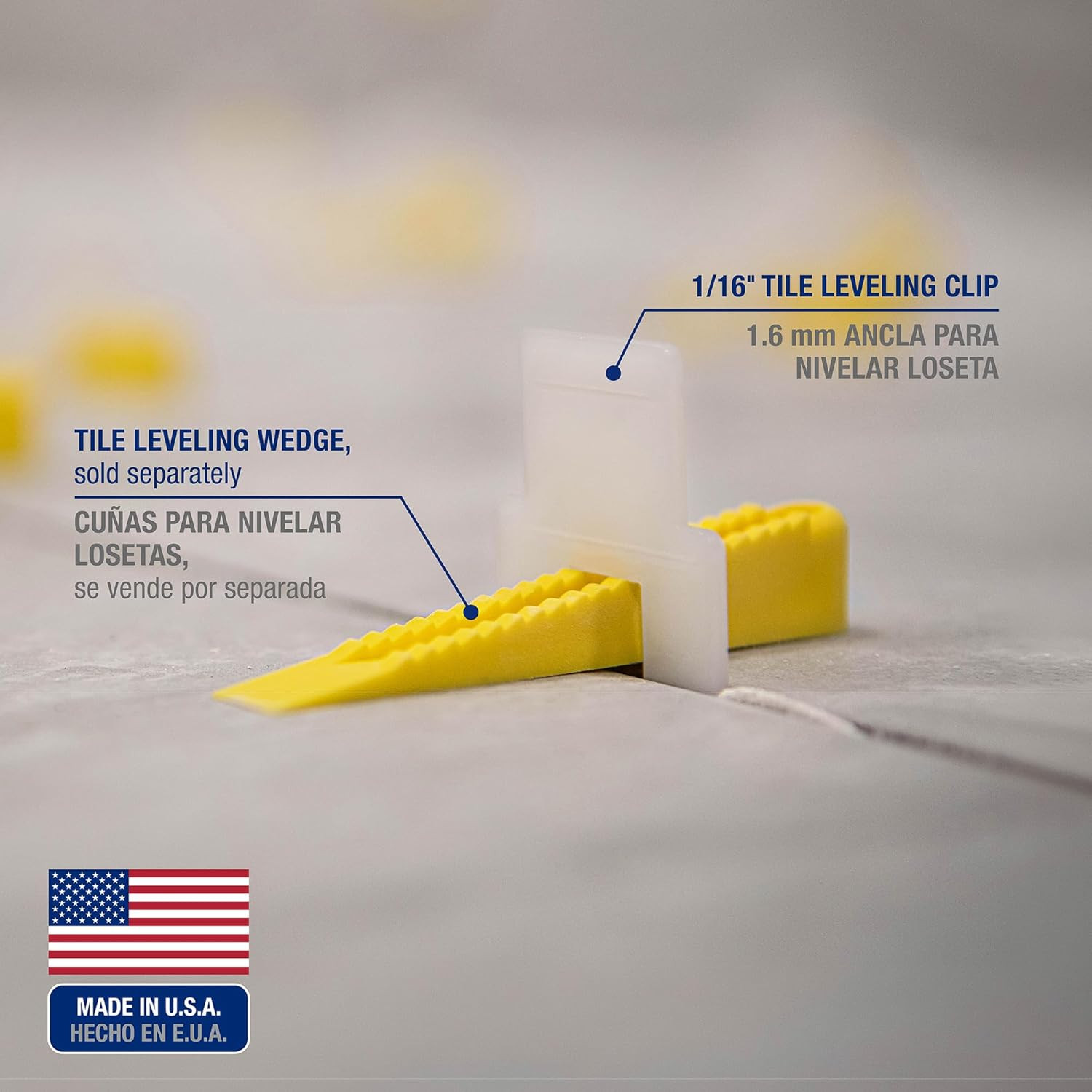 LASH Tile Leveling System, Part A, Clips for 1/16″ Grout (1,000 Pack)