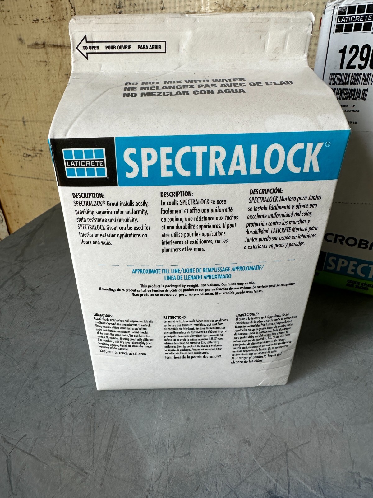 Laticrete Spectralock Grout Part C Powder Full Unit 9 lb Stain Res. Light Pewter