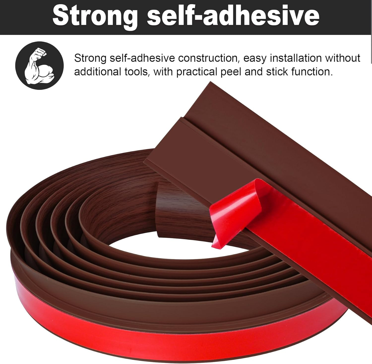 20Ft Carpet Floor Transition Strip, Self Adhesive Floor Edging Trim Strip, PVC T