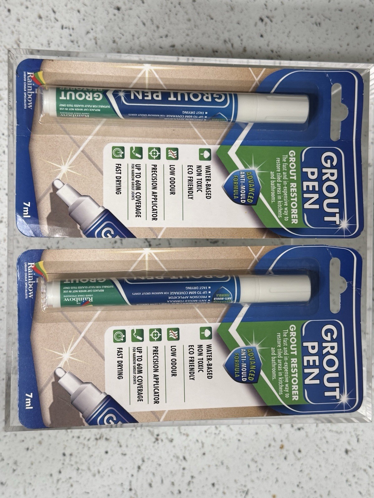 Grout Pen White Tile Paint Marker: Waterproof Tile Grout Colorant 2 Sealed Pens