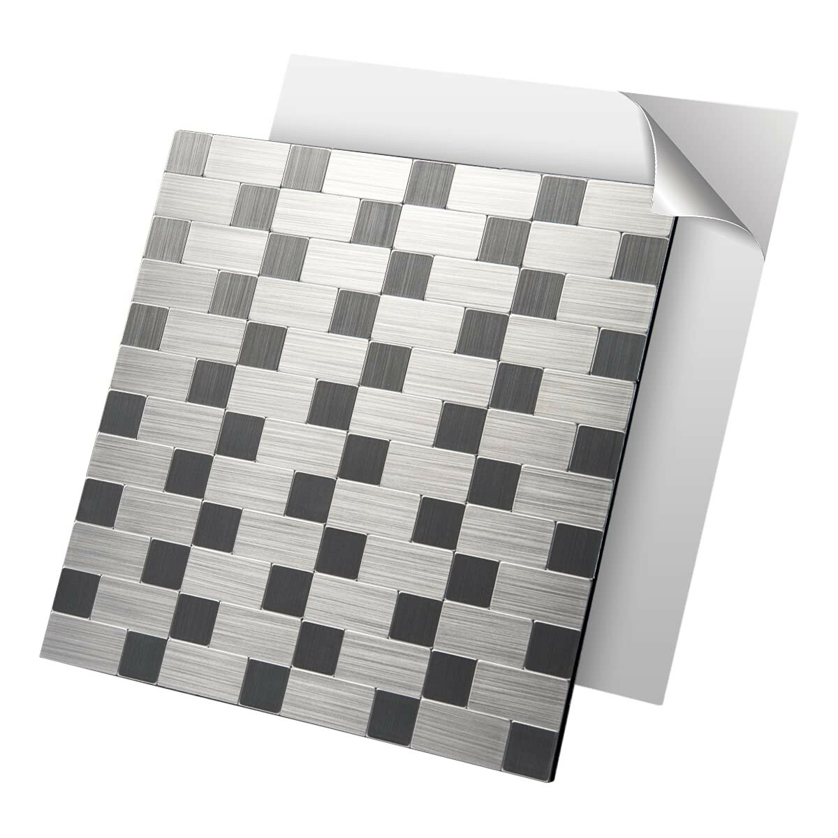 Art3d 10-Pack Peel and Stick Metal Backsplash Tiles Bath Kitchen Mosaic Tiles