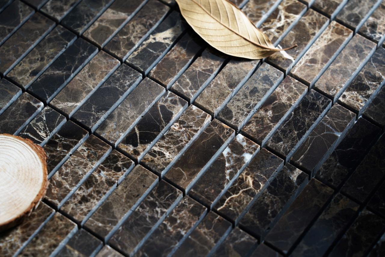 Simple Tile – Marble Mosaic Tile, “Nevada Collection” MM 3204 – Emperador Dark