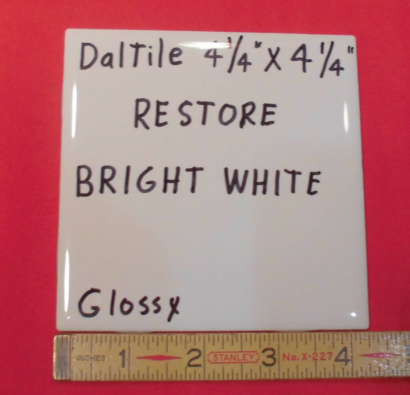 1 pc. Daltile; RESTORE Bright White; Glossy Ceramic Tile 4-1/4″ X 4-1/4″ New