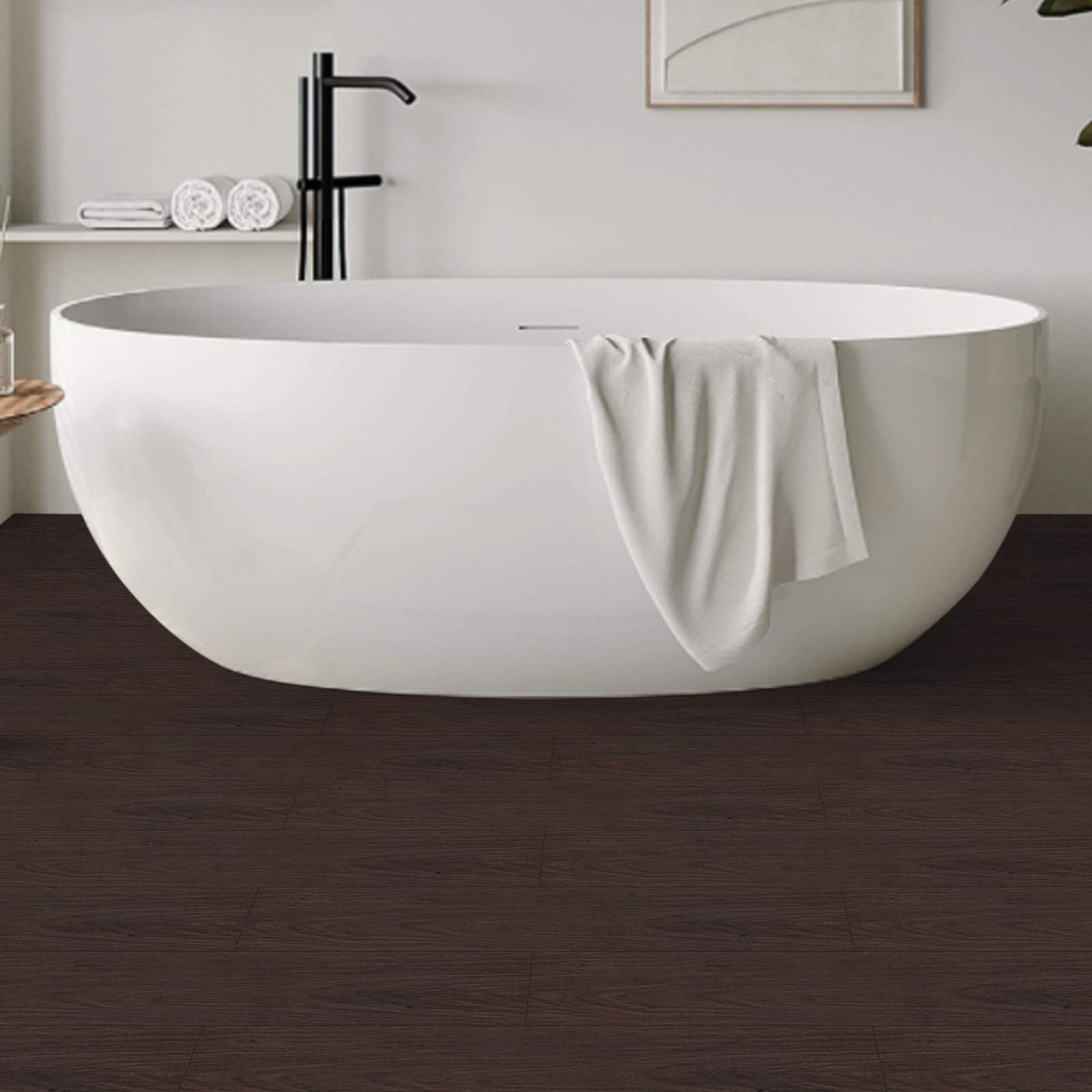 Elffloor Peel and Stick Flooring,Vinyl Flooring Waterproof,Wood Grain Look Se…