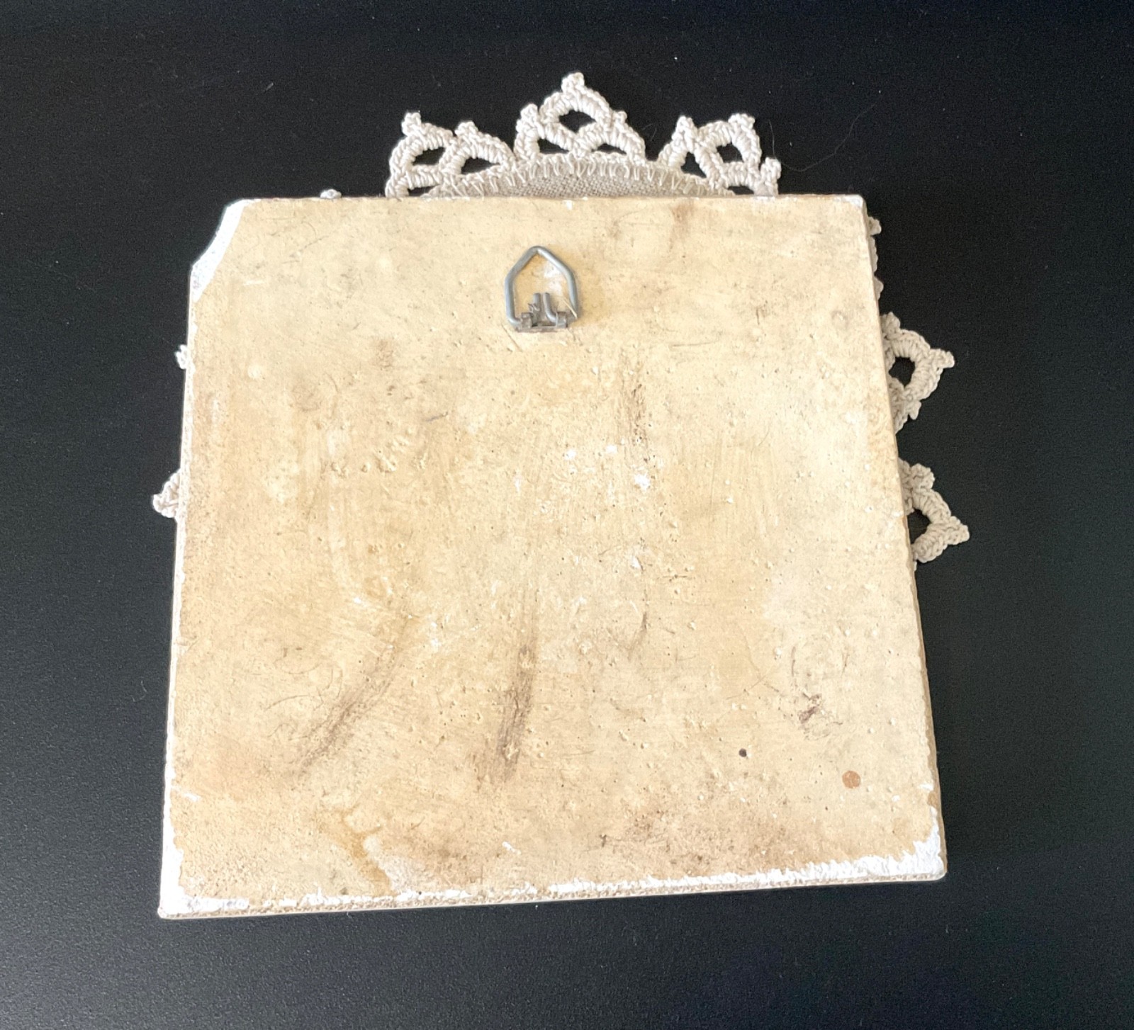 Vintage Tile Architectural Salvage Stone Cast Victorian Style 6” Rosette Tile