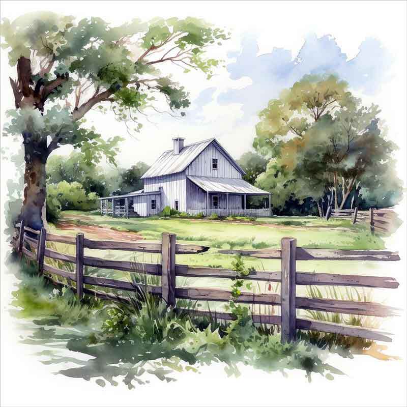 English Barn House Accent & Decor Tile Ray Powers Country Art OB-RPA546bAT