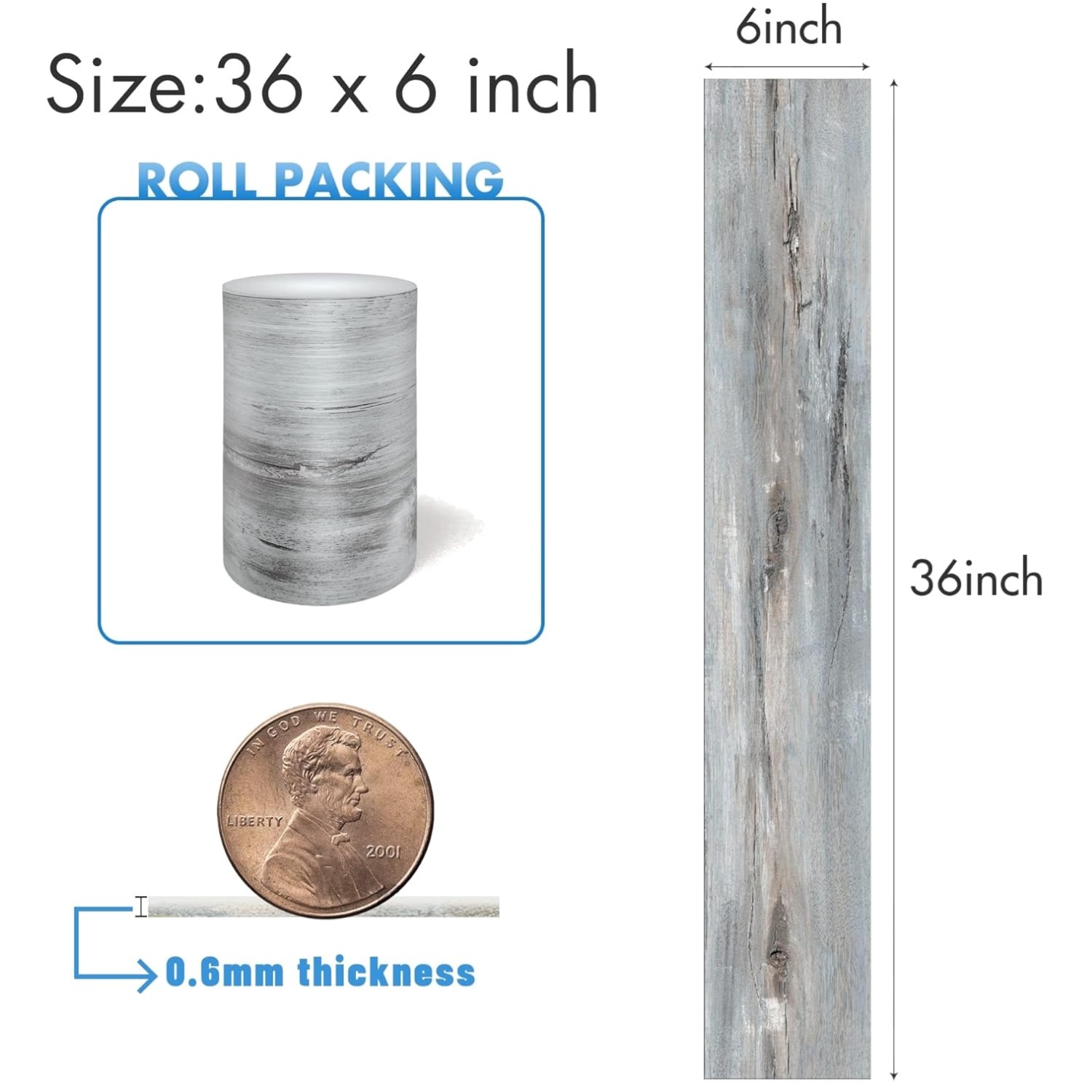 Peel and Stick Wood Vinyl Flooring, 108 Sq.Ft Coverage