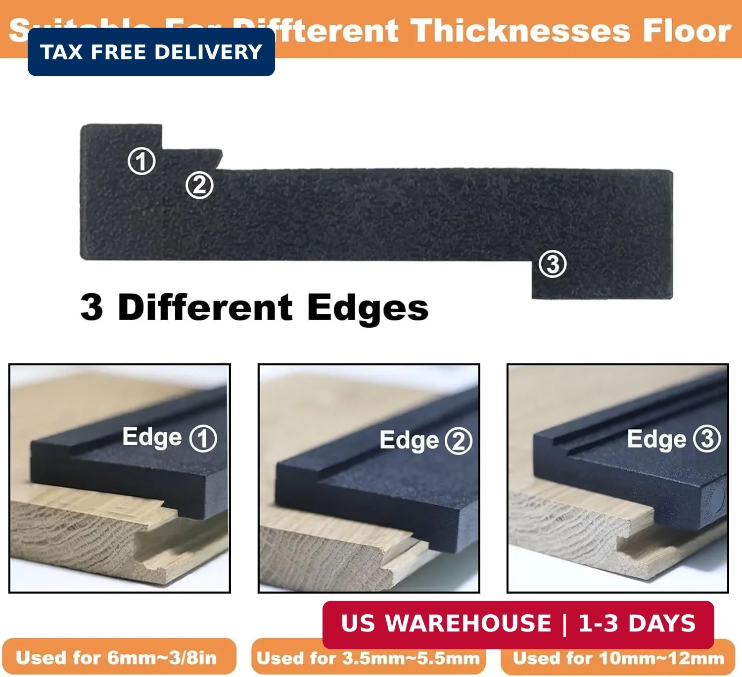 Flooring Tapping Block Universal Black 1 Pcs for Wood Laminate Installation